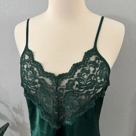 Vintage Dark Green Lingerie Slip - Picture 2 of 7
